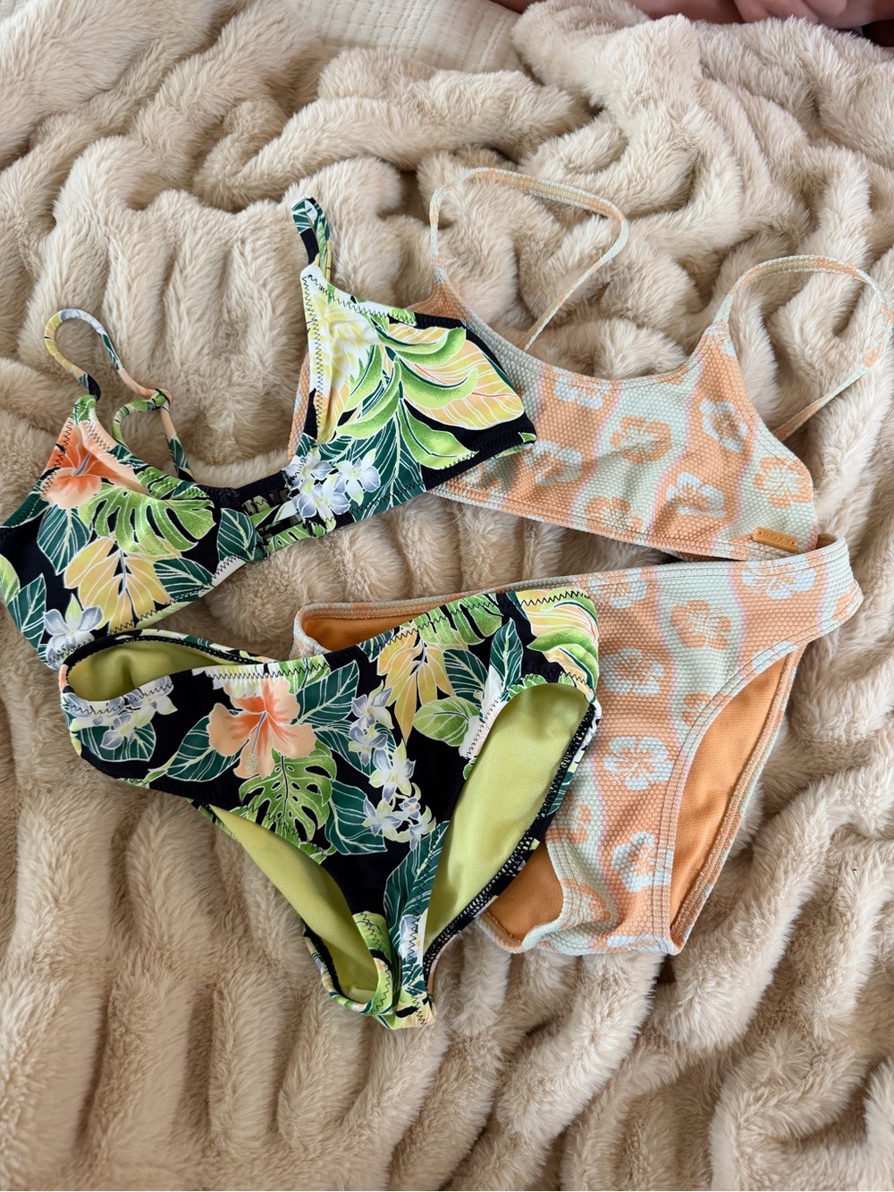 2 Sets - Kids Swimwear (Volcom and Roxy) size 8